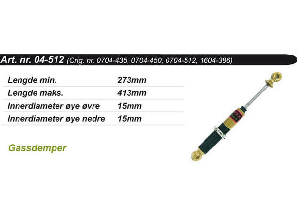 Støtdemper Arctic Cat Kimpex Gold 0704-435, 0704-450, 0704-512, 1604-386, 